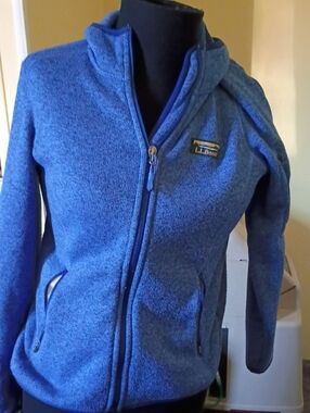 L.L. Bean Women's Heathered Royal Blue Full-Zip Fleece
